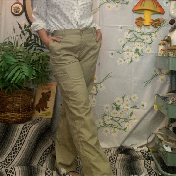 high waisted khaki cargo pants
